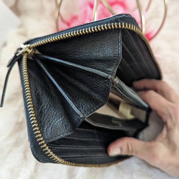 Kate Spade polka dot zippy wallet, black and white, EUC - Picture 6 of 6